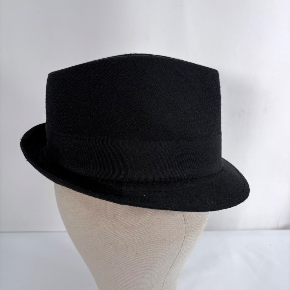 Stetson Fedora Hat Black Herringbone All American Trilby‎ Small Medium